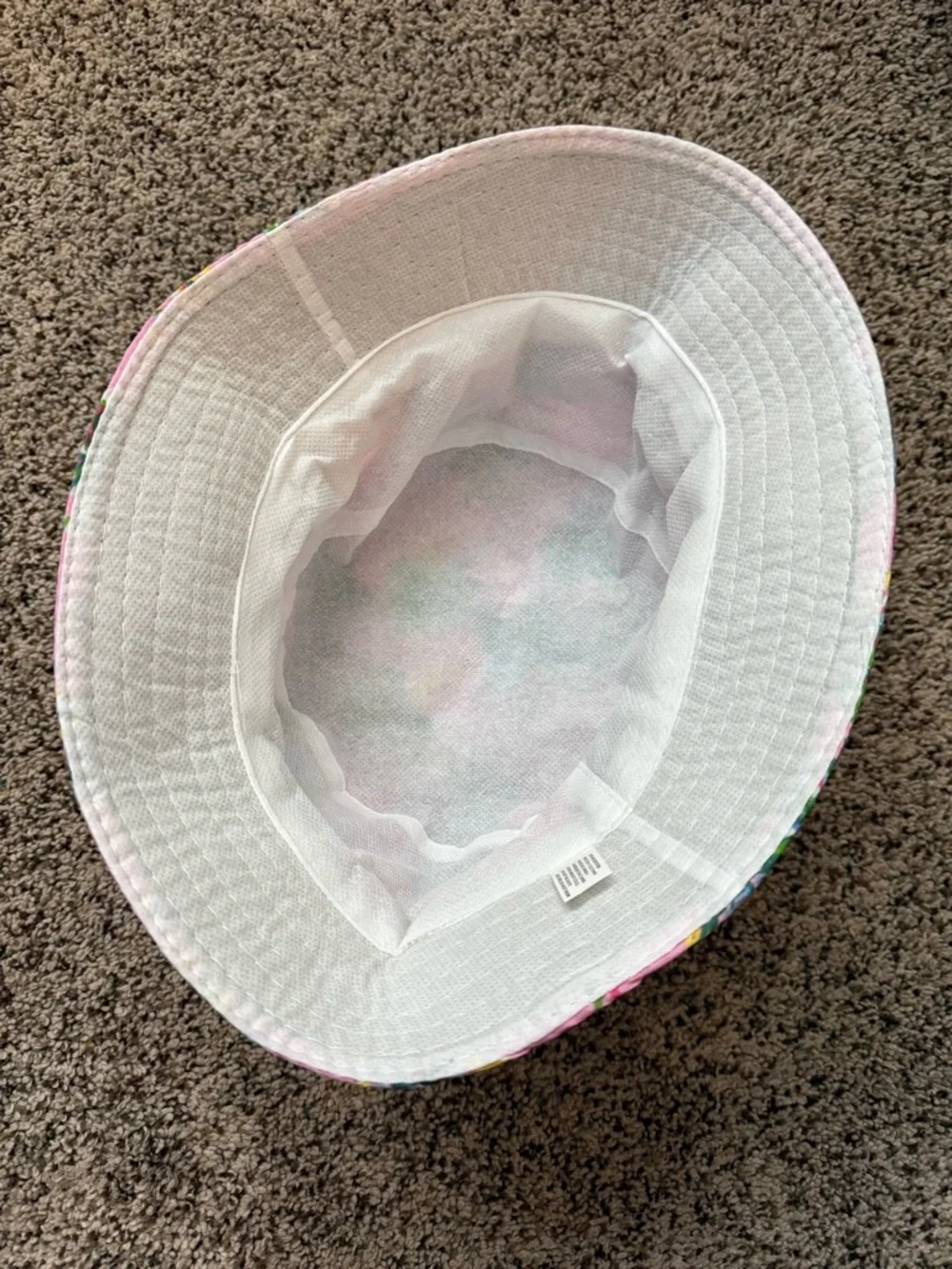 Pink Tropical Palm Print Bucket Hat - Women Accessories - Picture 3 of 3